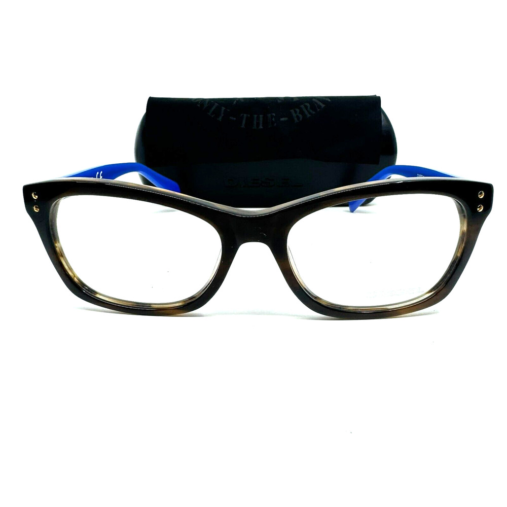 Diesel DL5073-1 Eyeglasses Frames Brown Tortoise Blue‎ Cat Eye 53-17 H11980